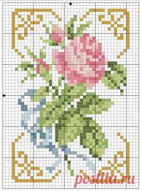 Схема розы для вышивки крестиком бисером