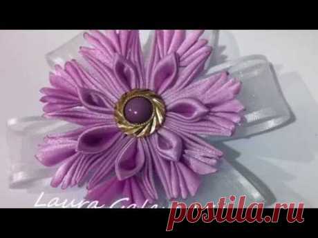 Flor fantasia en cintas tutorial