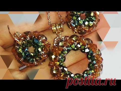 Tutorial - a set of jewelry. Комплект: кулон и серьги. Мастер-класс