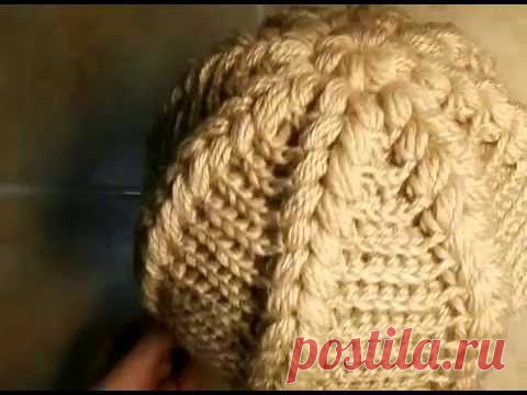 Как связать теплую шапочку. ...... видео