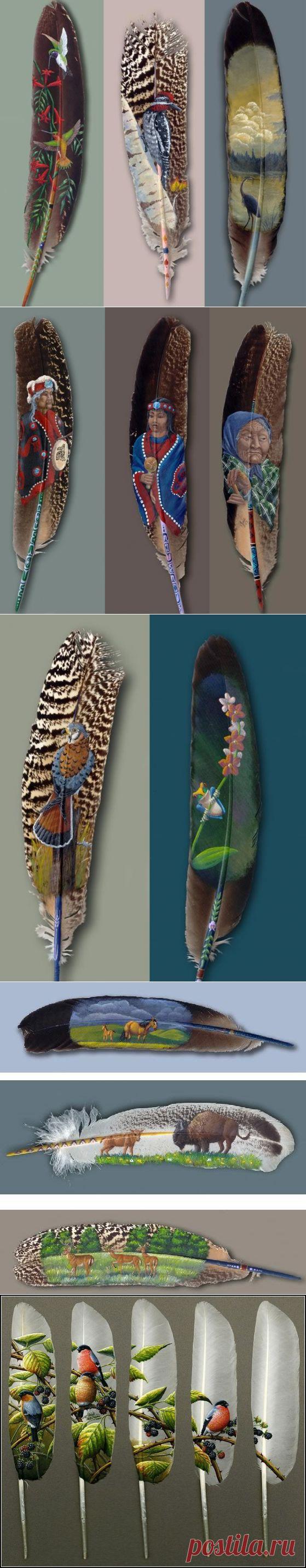 Картины на перьях