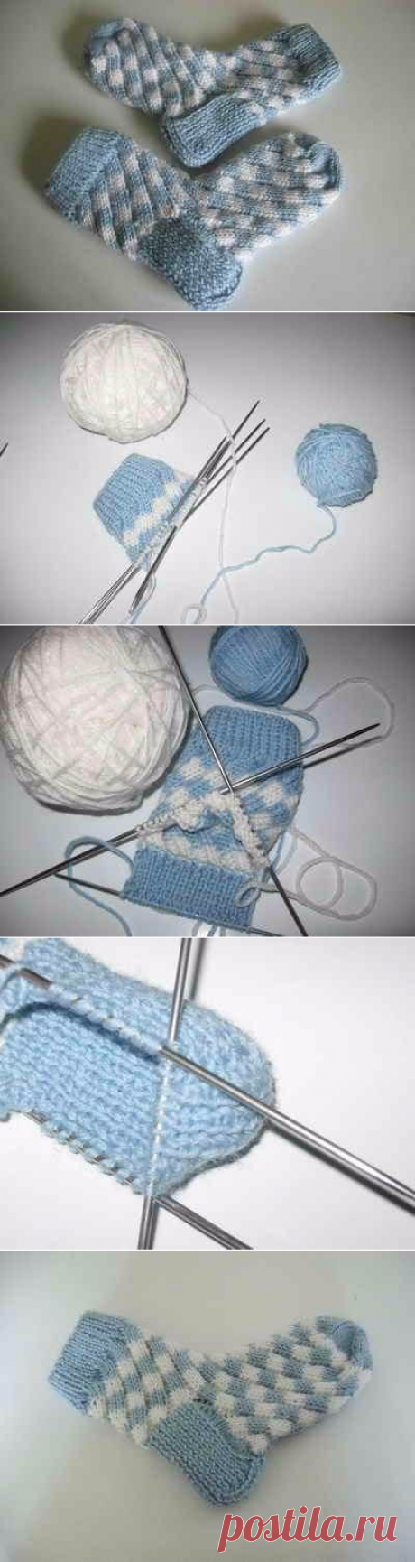 Носки, вязанные узором "эстонская спираль" на спицах!