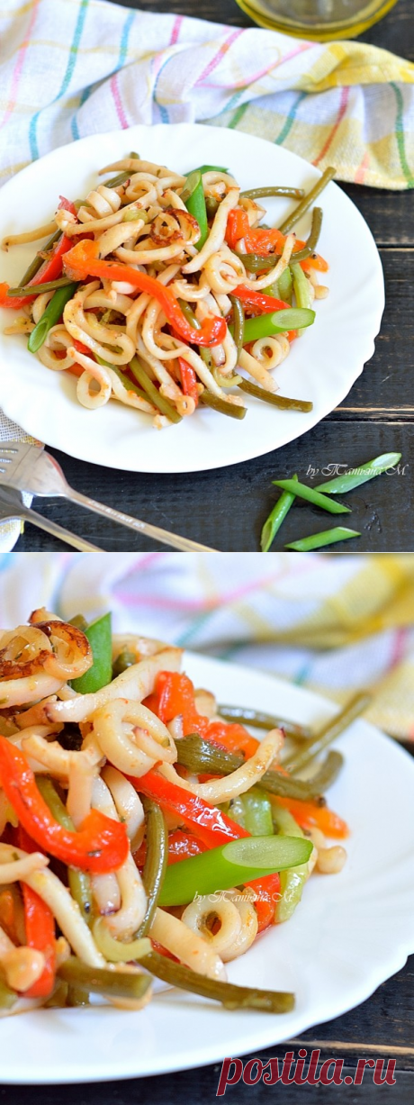 Гриль-салат с кальмарами | Кулинарный блог Татьяны М.