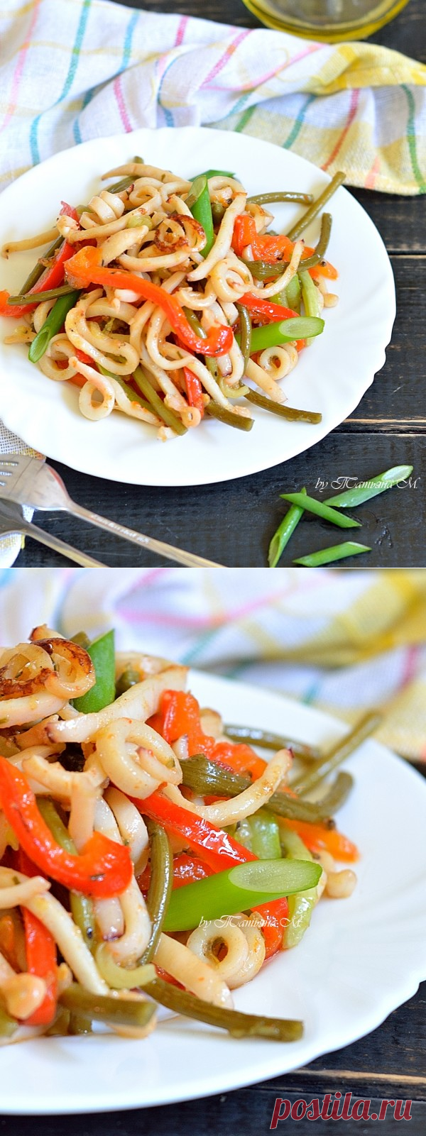 Гриль-салат с кальмарами | Кулинарный блог Татьяны М.