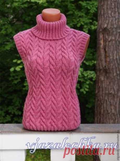 Брусничный вязаный пуловер от Olgaknit