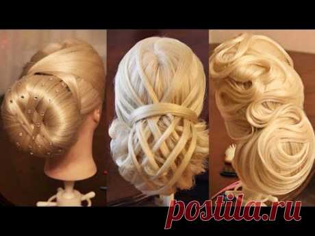 Причёски с использованием валиков - Hairstyles tutorials compilation (time 43:11) by REM