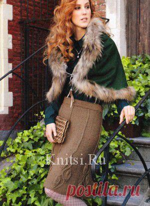 Юбка с узорами из листьев. Вязание для женщин / Юбки / Спицами