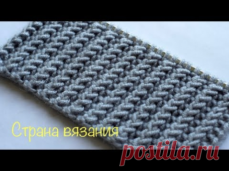 Узоры спицами. Односторонняя резинка 1х1. Оne-sided elastic band 1x1