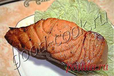 Хорошая кухня - сёмга запеченная в медово-горчичной глазури. Кулинарная книга рецептов. Салаты, выпечка.