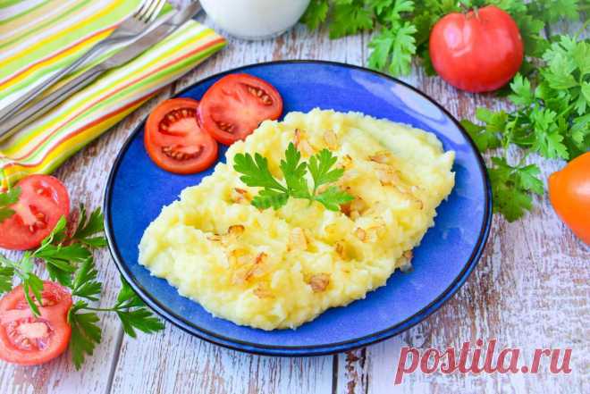 Картофельное пюре с луком жареным и маслом рецепт с фото пошагово - 1000.menu