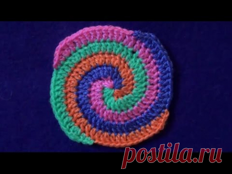 Разноцветный спиральный мотив - YouTube