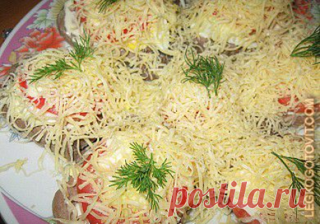 Рецепт: Языка под сыром - Из мяса, мясных продуктов, птицы - Закуски - Готовить легко!