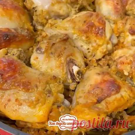 Гречка с курицей и овощами в духовке