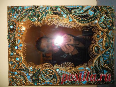 Декор зеркал своими руками. Бисер, контуры, камни. | Самоделкино