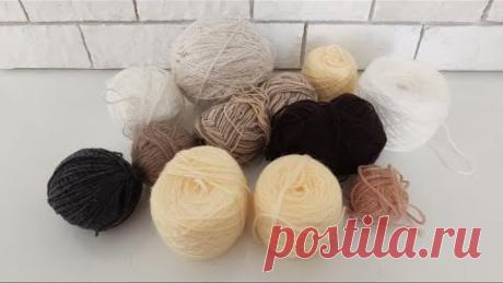 Как сделать пушистый коврик из остатков пряжи. Покажу, какая красота у меня получилась