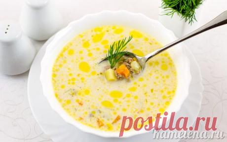 Мясной суп с плавленым сыром