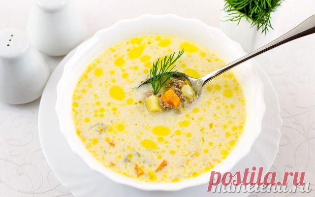 Мясной суп с плавленым сыром