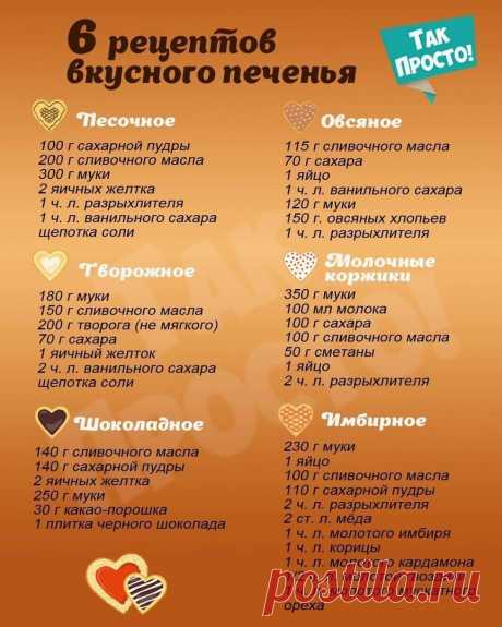 Самые вкусные рецепты домашнего печенья! Сохраняем и делаем!