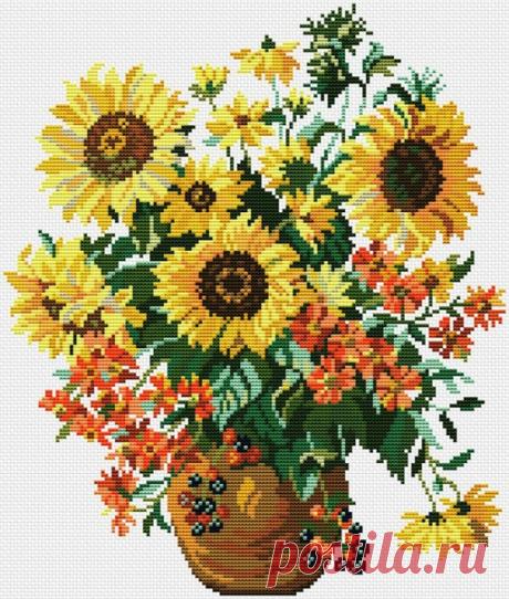 Вышивка крестом «Подсолнухи»