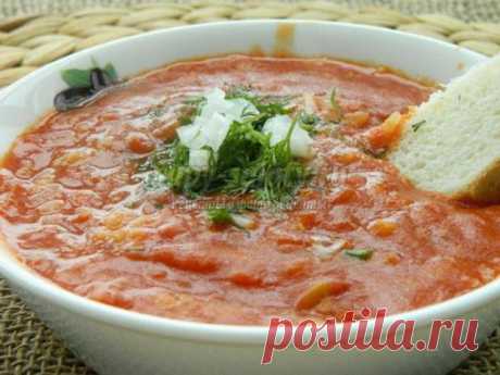 Постный томатный суп с рисом и зеленью. Рецепт с пошаговыми фото
