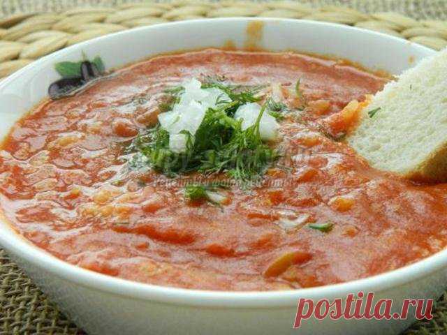 Постный томатный суп с рисом и зеленью. Рецепт с пошаговыми фото