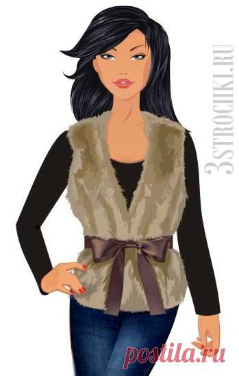 Бесплатная выкройка мехового жилета с поясом