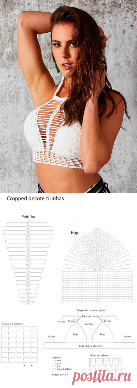 Cropped de Crochê Decote Tirinhas - Linha Charme - Blog do Bazar Horizonte - Maior Armarinho Virtual do Brasil