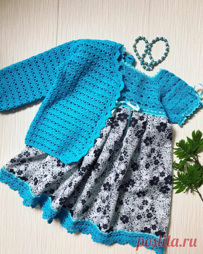 Нарядный комплект для девочки на 2-2,5 года💙Автор Лара Тазетдинова