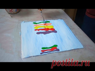 Creating Simple Abstract Painting | Abstract Art on Paper | Fun Techniques