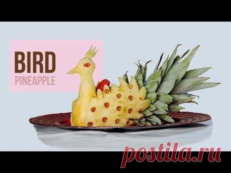 How to Make a Peacock with Pineapple - J.Pereira Art Carving Fruit