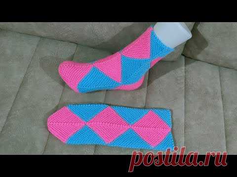 KARELERİN DANSI İki şiş dikişsiz çorap patik modeli yapılışı
