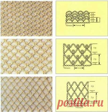 «Ажурные узоры типа "сетка" спицами и крючком. Примеры изделий. | Вяжу для души | Яндекс Дзен» — карточка пользователя Галина Я. в Яндекс.Коллекциях