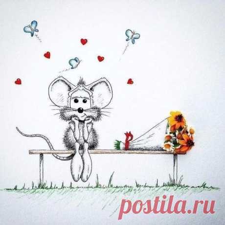 ​Оригинальные рисунки с мышонком