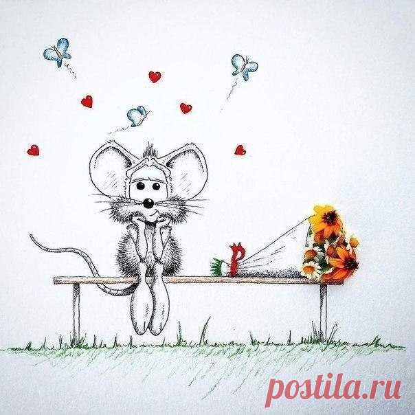 ​Оригинальные рисунки с мышонком
