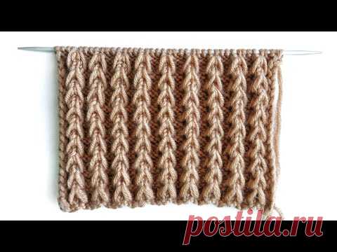 Очень объёмная резинка спицами для шапок, снудов, горловины