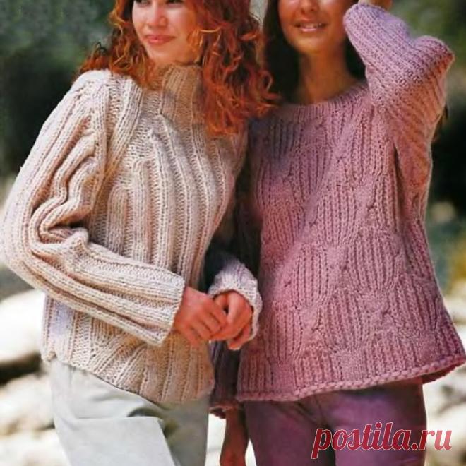 Пуловеры, кардиганы и свитеры простым узором крупной вязки | Всё лучшее - маме | Яндекс Дзен