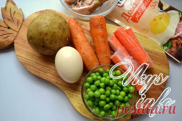 Салат Оливье с крабовыми палочками рецепт с фото