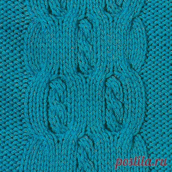 Узор № 5 - узорная полоска с косой. Схему вязания и условные обозначения вы сможете увидеть на сайте.