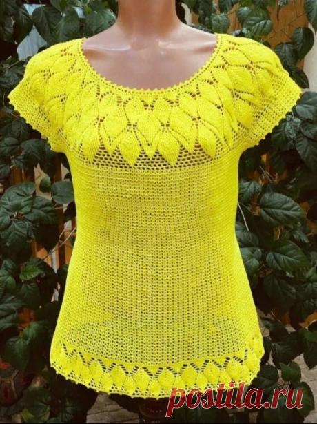 Симпатичный узор для вязания, подойдет для летнего топа