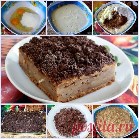 Пирог с грушами и шоколадной крошкой штрейзель