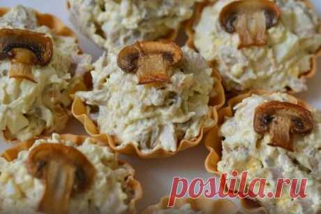 15 лучших рецептов тарталеток с курицей и грибами