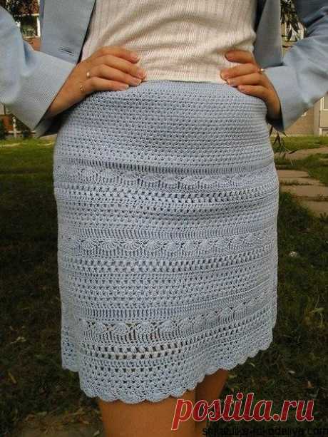 Короткая юбка крючком Короткая юбка крючком с описанием. Связать ажурную юбку на лето своими руками