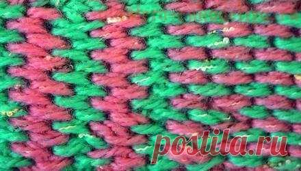 Видео мастер-класс по тунисскому вязанию. Двухцветный узор из промежутков между тунисскими столбиками