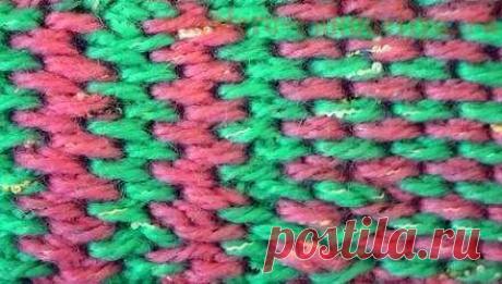 Видео мастер-класс по тунисскому вязанию. Двухцветный узор из промежутков между тунисскими столбиками