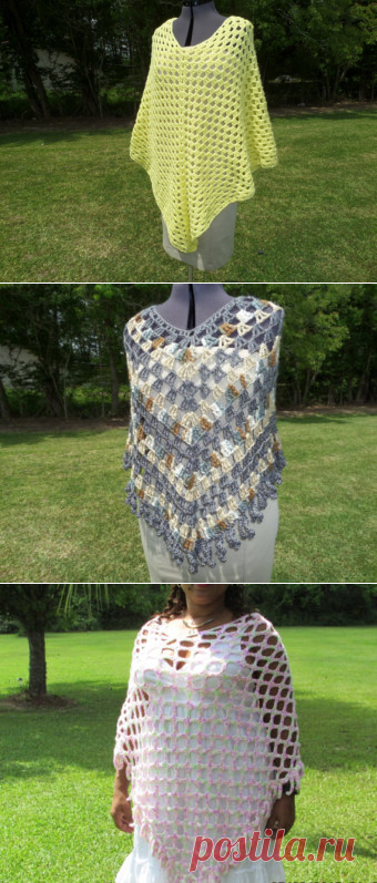 Crochet Poncho  Yellow Crochet Poncho  Women's от OneInEssence