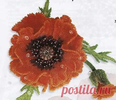 Poppy flower beads. Poppy jasper beads. Beaded poppy pattern | Laboratory household