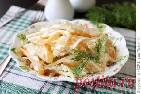 Салат &quot;Наргиз&quot; из помидоров с яблоком, сыром и чесноком - пошаговый рецепт с фото