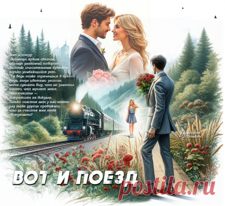 Вот и поезд... ~ Открытка (плейкаст)