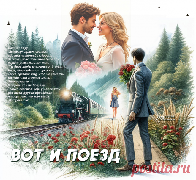 Вот и поезд... ~ Открытка (плейкаст)