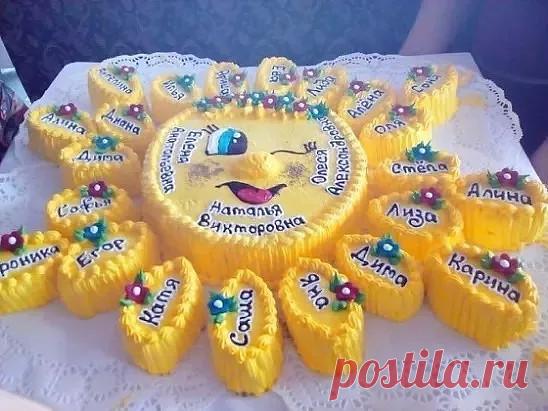 Тортик в детский сад. Интересно придумали, а Вам нравится идея?